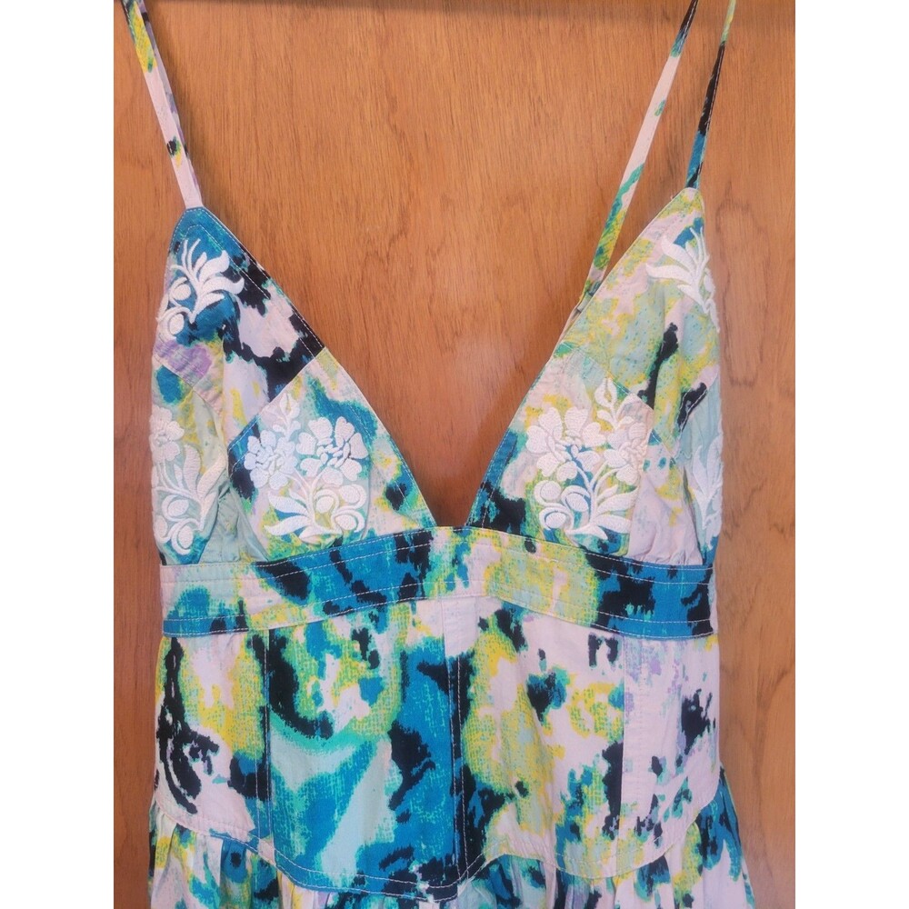 Free People Long Love Triangle Midi Dress Boho Hippy Festival Embroidered EUC S - Picture 6 of 14